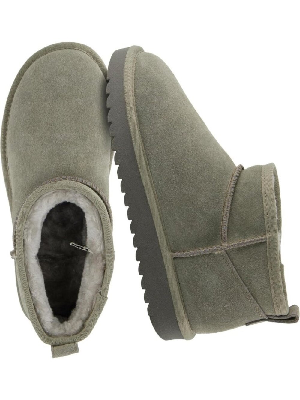Cozy Faux Fur Ankle Boots for Women - Genuine Suede, Memory Foam Comfort